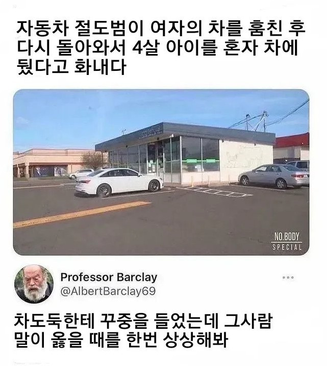 차주가 자동차 절도범한테 혼난 이유