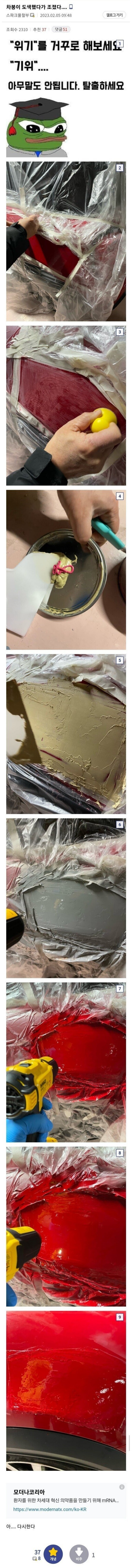 차갤러의 셀프도색 대참사